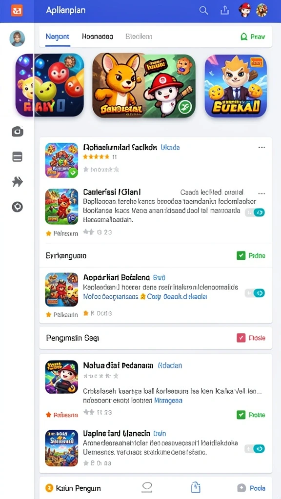 Menu sosial untuk berinteraksi dengan pemain lain.