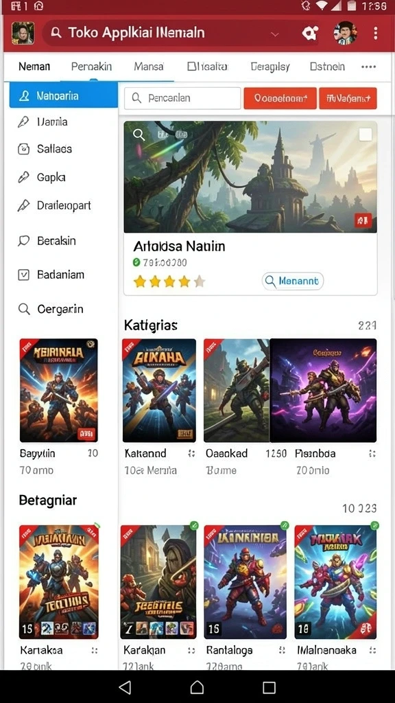 Tampilan dalam permainan yang penuh warna dan dinamis.