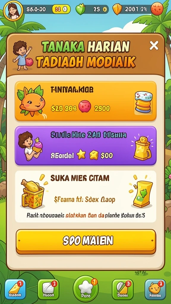 Tangkapan layar menunjukkan dunia fantasi yang kaya warna.