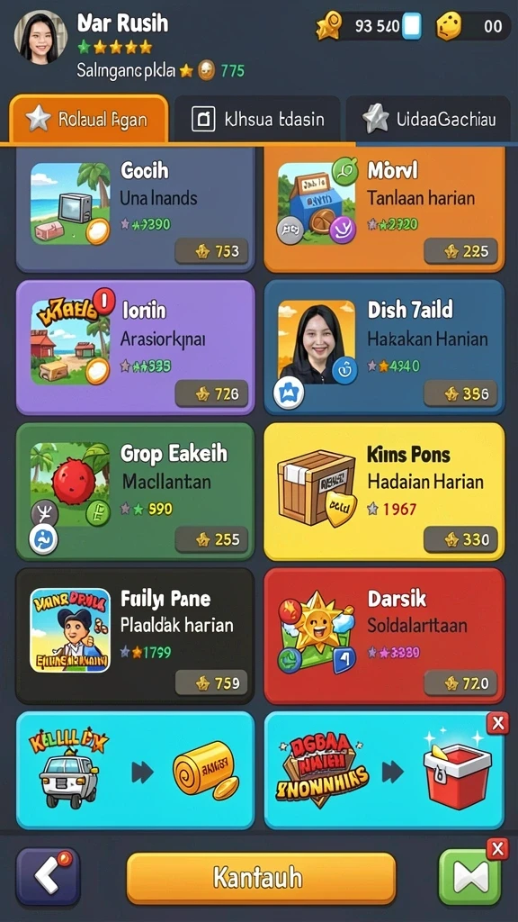 Tangkapan layar menunjukkan fitur kustomisasi karakter yang beragam.
